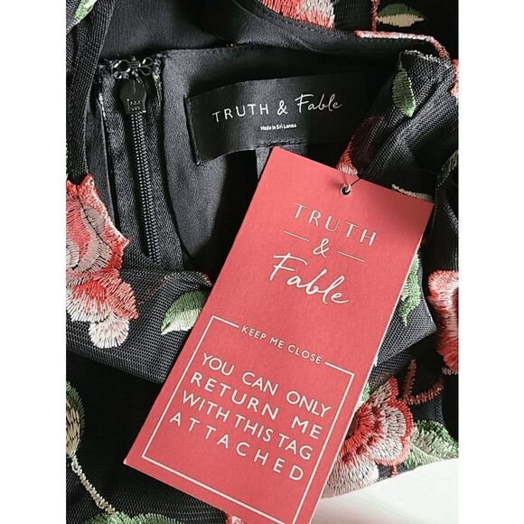 🌹Rose Embroidered Elegant Romantic Cocktail Classy Floral Dress XXL NWT - Picture 13 of 16